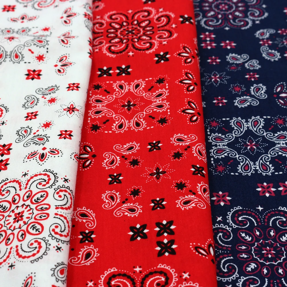 

Meter Red White Cotton Paisley Cloth Garment Materials Shirt Home Decoration Tissu Dress Sewing Textile Fabric