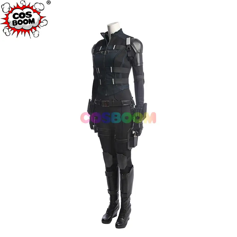 COSBOO черный костюм вдовы Мстители Бесконечность войны Наташа Романова комбинезон