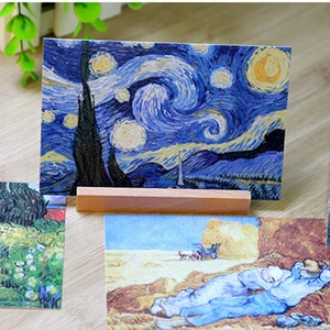 30Pcslot bookmarks vintage Greeting wish Card Van Gogh Oil Painting bookmarks Postcards Fashion Gift free shipping