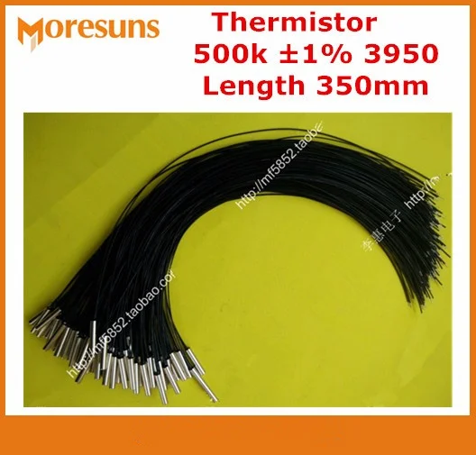 

Fast Free Ship 50pcs/lot NTC temperature sensor 500K 1% 3950 200C L=350mm NTC Thermistor