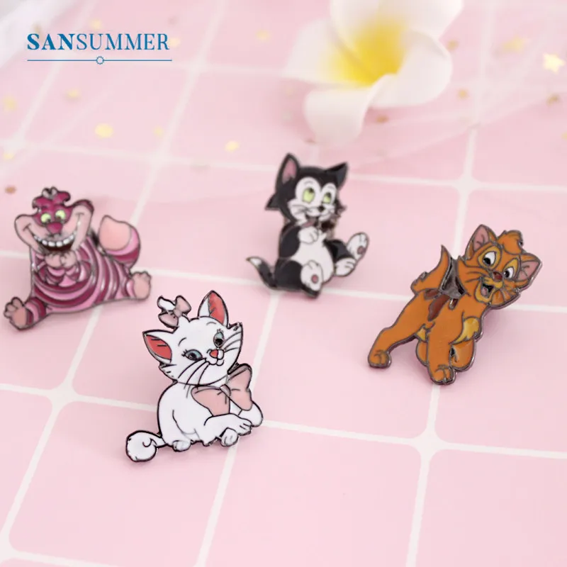 Женская Брошь в виде мультяшного кота SANSUMMER брошь капли смешная серия украшений