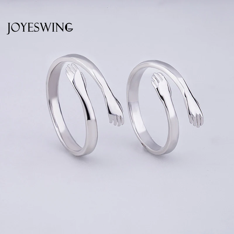 JOYESWING Fashion New Design Charms Hugging Hands Rings for Lovers' Engagement Wedding Jewelry Open Finger Women Femme | Украшения и