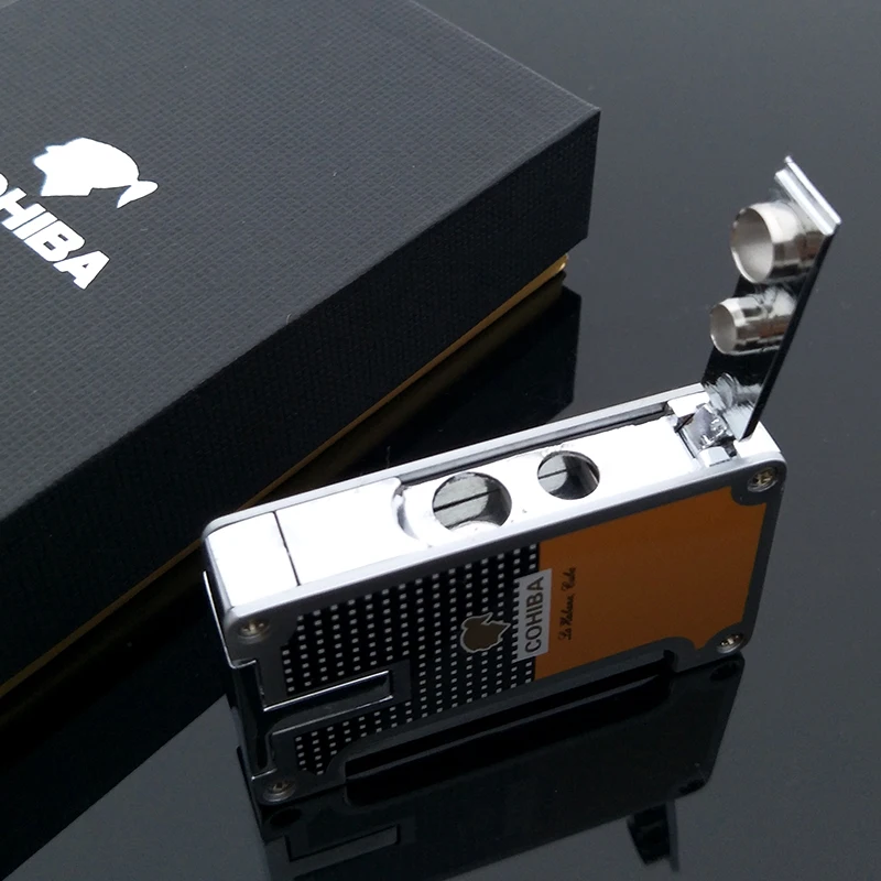 Зажигалка COHIBA Классическая газовая зажигалка для сигарет со струйной рамой