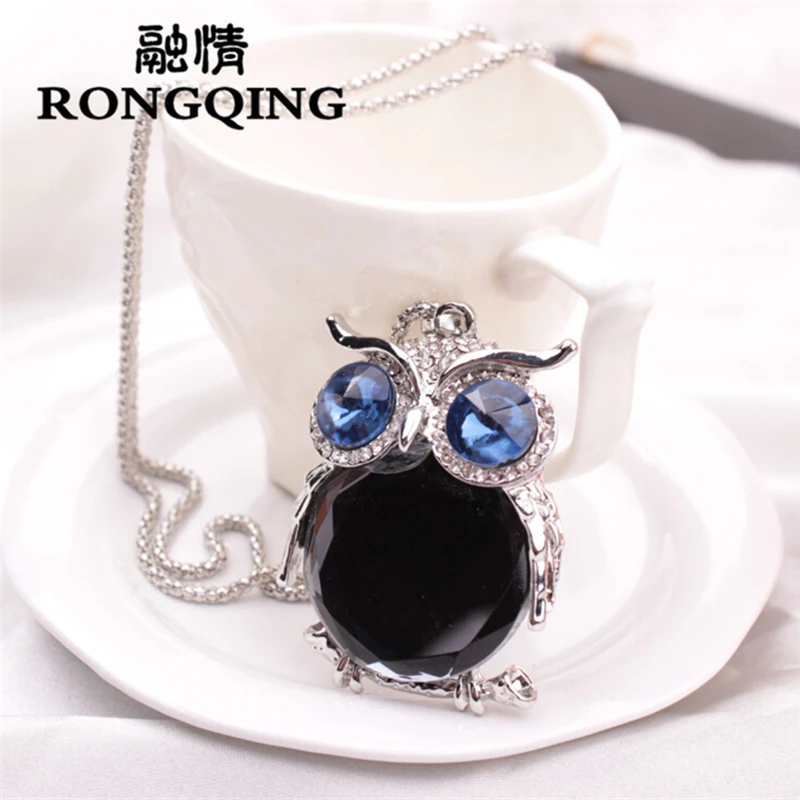 

Новое поступление, женские ожерелья RONGQING с кристаллами в виде Ночной Совы, женское колье, ювелирные изделия, ожерелья