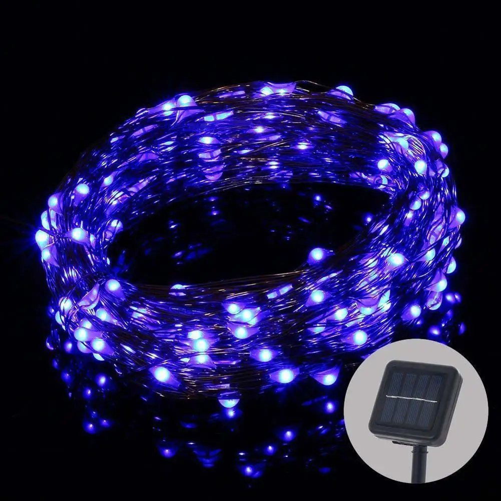 IP68 садовая 10 м 100LED солнечная медная проволока Водонепроницаемая Звездная струна