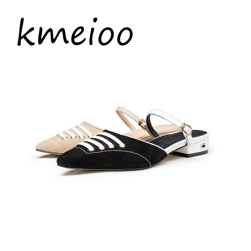 

Новые стильные туфли-лодочки Kmeioo на толстом каблуке с закрытым носком, женские офисные туфли с острым носком, женские свадебные туфли, вечер...