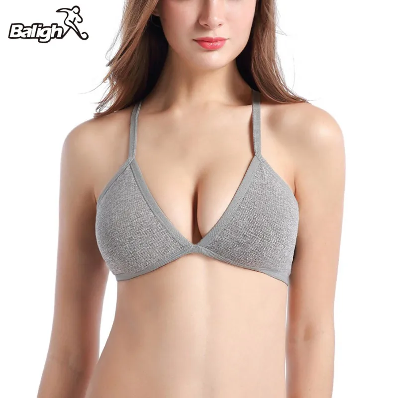 

Women lady's Back cross-belt bikini light rimless Training Sports Bra Bikini Top Double Back Strap 3COLORS sujetador deportivo