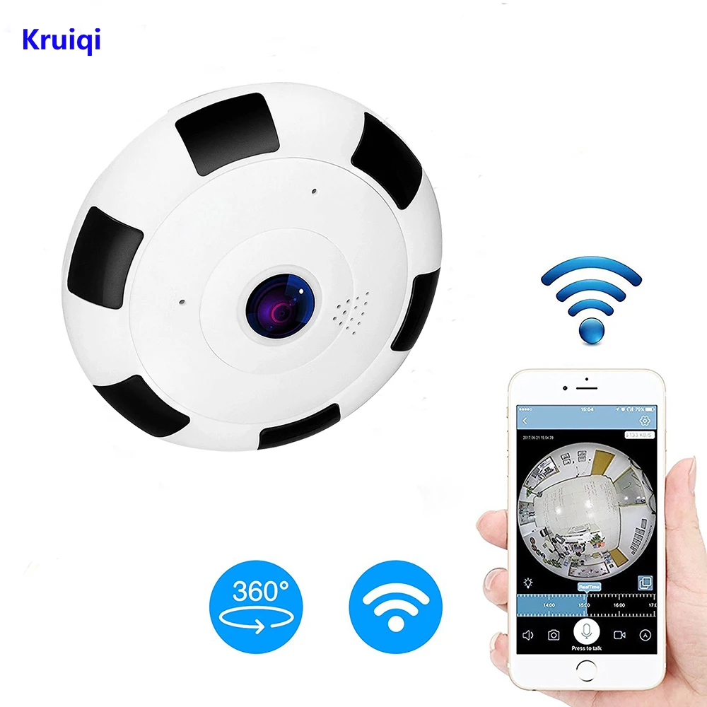 Беспроводная камера видеонаблюдения Kruiqi HD 1080P Wi Fi IP 360 градусов 1 3 МП мини с