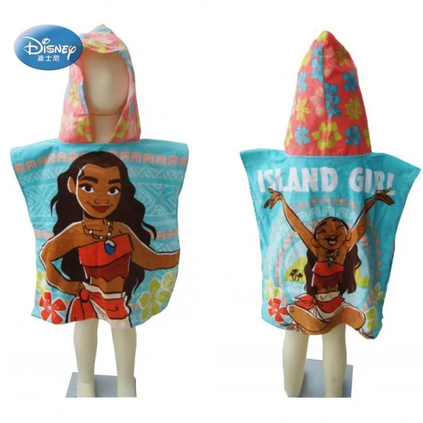 moana Дисней, хлопок, Simba, Минни, для маленьких девочек и мальчиков, с капюшоном, полотенце-накидка впитывающий халат, для малышей, банное полотенце, 50X115 см - Цвет: moana