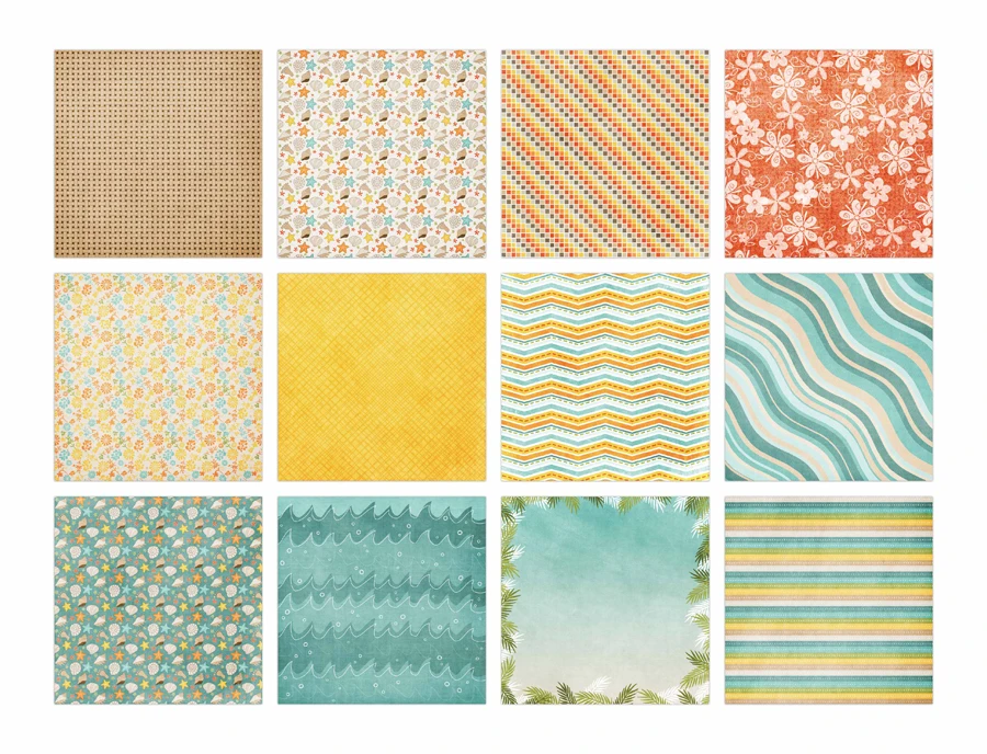 

ZFPARTY 12pcs 6" Single-side Printed Conch pattern creative papercraft art paper handmade scrapbooking kit set books