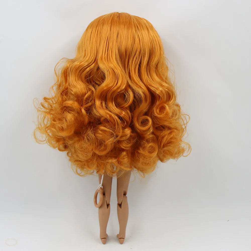 Кукла Blyth ICY DBS с темной кожей оранжевыми вьющимися волосами и глянцевым лицом