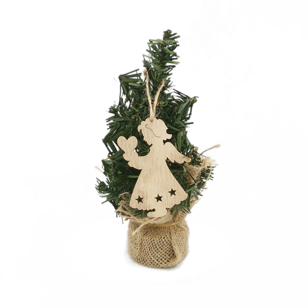 10pcs Unfinished Wooden Angel Christmas Ornaments Blank Xmas Tree Hanging Wood Slices for Kids DIY Art Crafts Festive Decoration