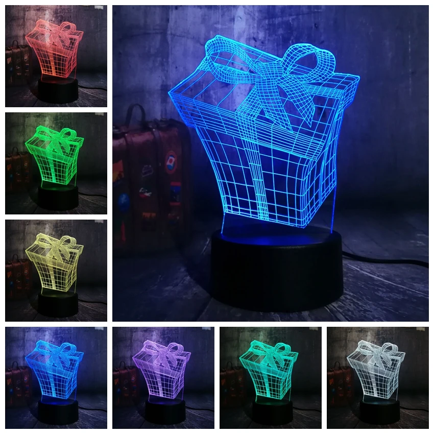 Новый светодиодный световой короб RGB 3D ночные светильники USB пульт