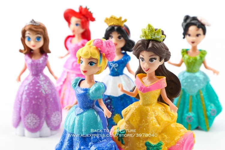 Disney Принцесса София Эльза Белль Русалка изменение одежда 9 см 12 шт./компл. фигурка