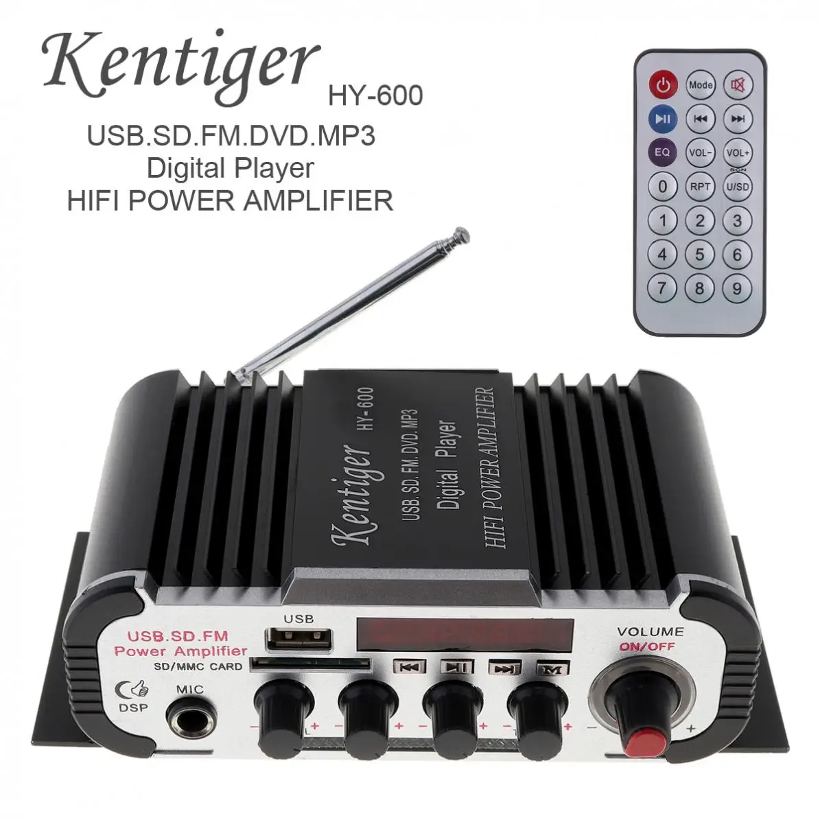 Автомобильный усилитель мощности Kentiger HY-600 FM-радио Hi-Fi басов USB MP3 стерео U-диск SD/ MMC