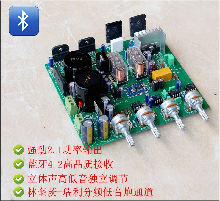

Assemble LM3886 Stereo HiFi Bluetooth Power Amplifier Board 2.1 Channel Preamp