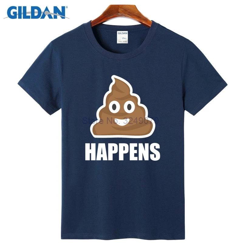Происходит poop Emoji Смайлик Футболка Дизайн и печати Мода 2017 г. рубашка Для мужчин