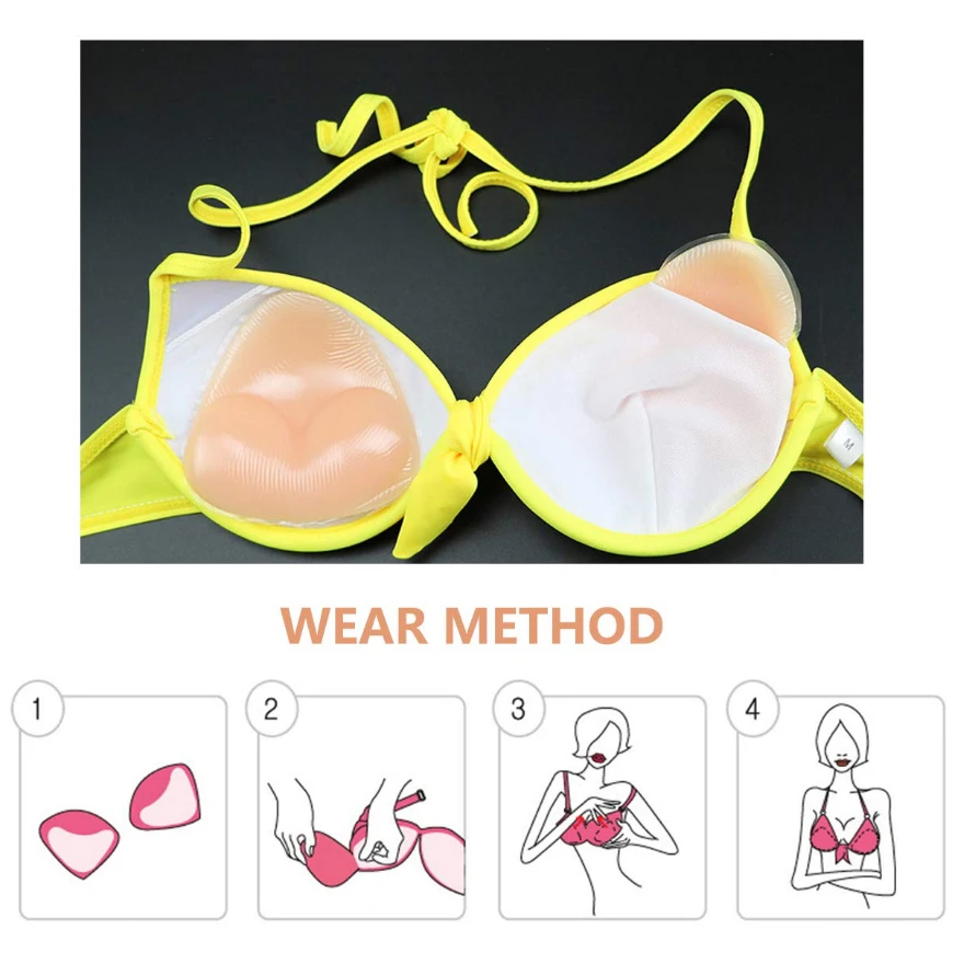 2 шт. купальник бикини силиконовые треугольные прокладки для бюстгальтера