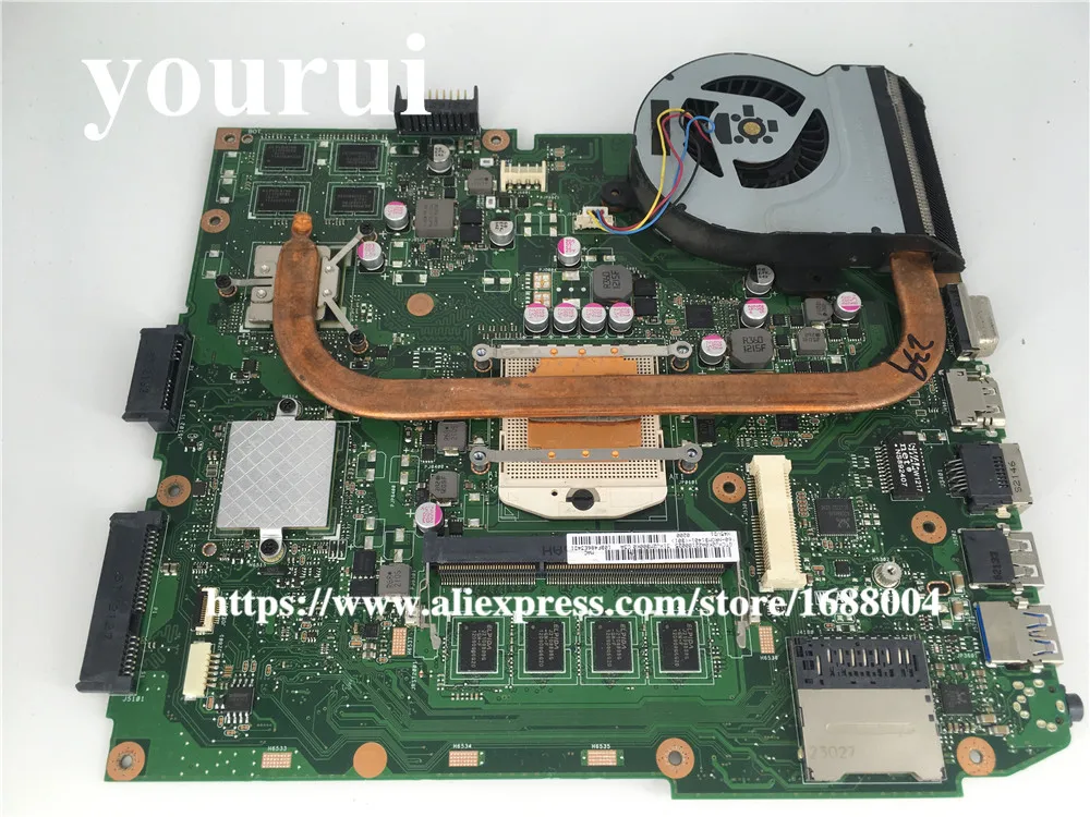 Материнская плата для ASUS X45VD REV 2,0 X45V, материнская плата для ноутбука с радиатором GT610M с 2 Гб ОЗУ, протестированная материнская плата