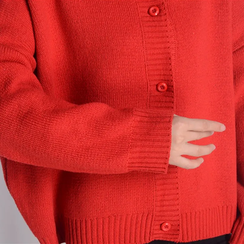 Exotao однобортный кардиган для женщин Свободные Однотонный свитер пальто