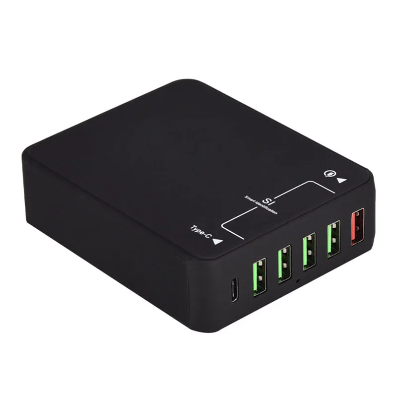 Универсальное зарядное устройство QC 3 0 с 6 USB портами и технологией Type C|adapter for