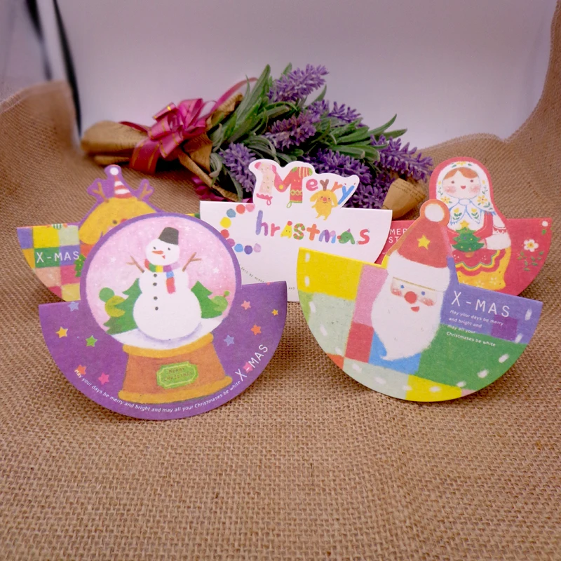 4 комплекта рождественские Конверты Наклейки и всплывающие Набор карточек