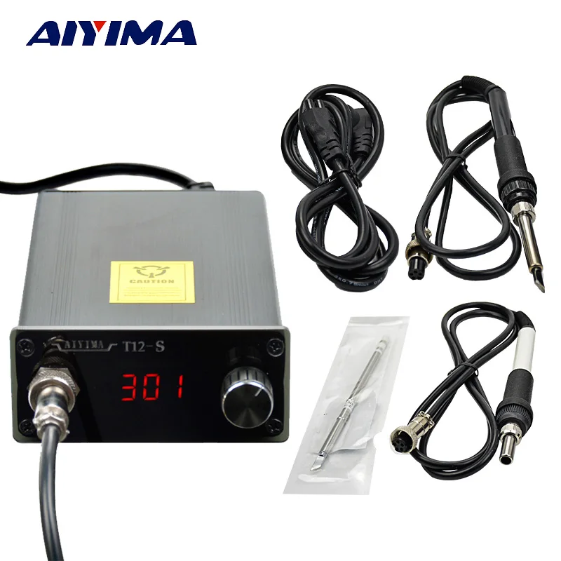 AIYIMA 110 V 220 T12 цифровой термостатическая пайка гладить станции Температура