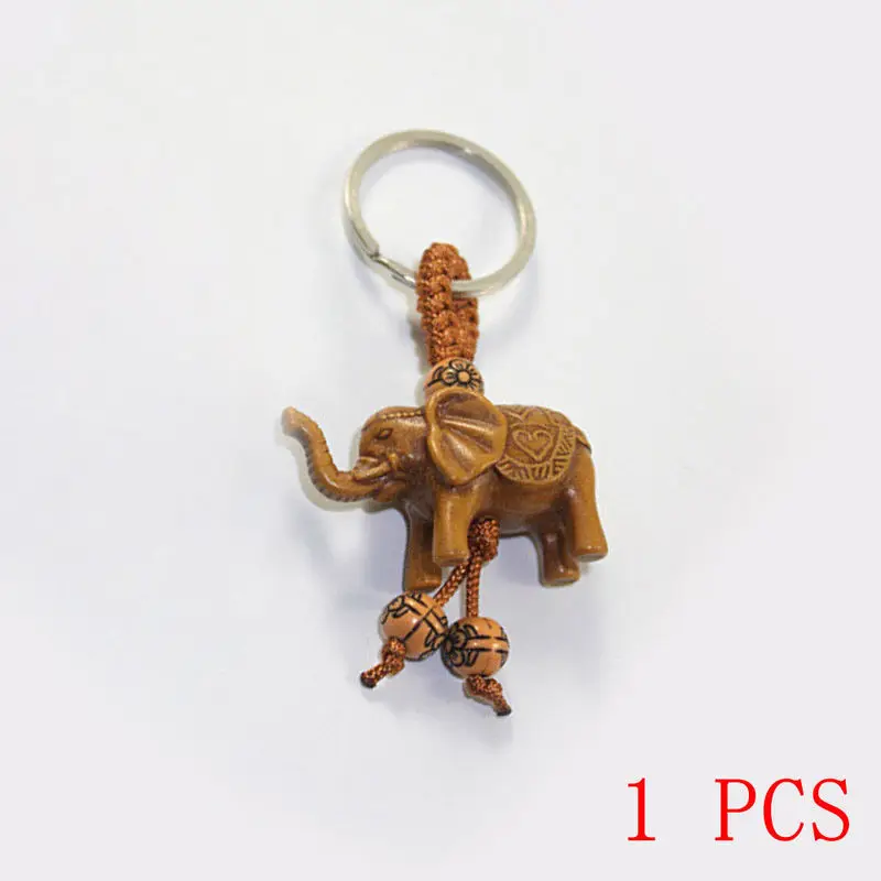Lucky Elephant Carving Wooden Pendant Keychain Key Chain Ring Evil Defends Gift | Украшения и аксессуары