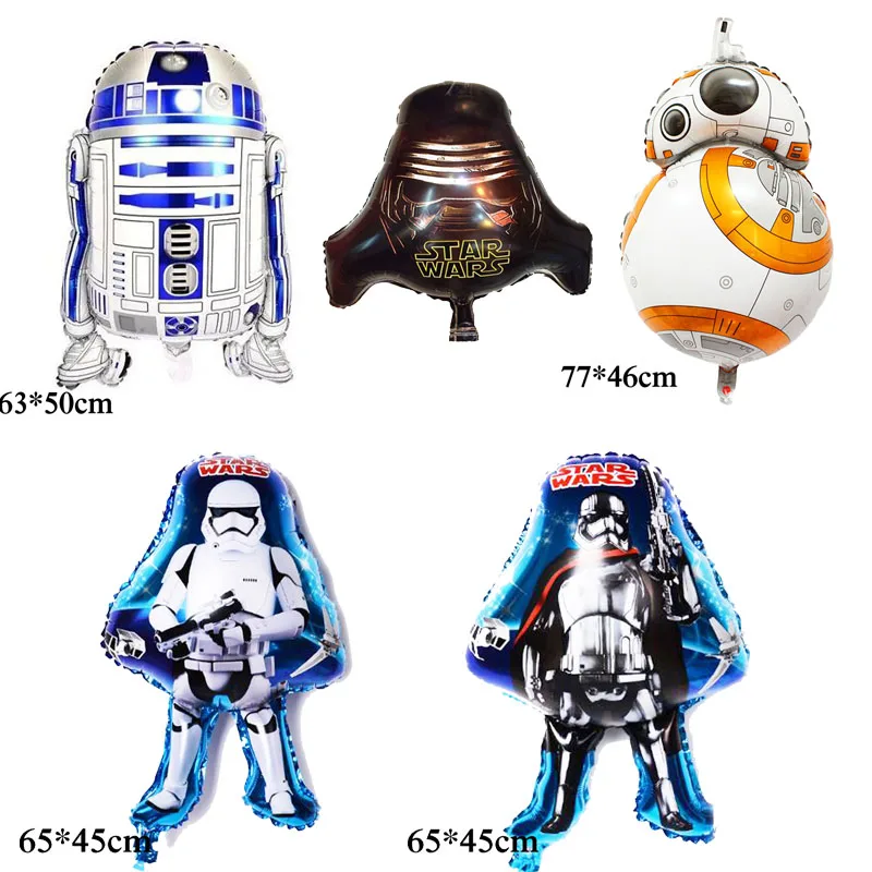 5pcs mix star war Смешанные 5 шт фольгированные шары Звездные войны воздушные шары на день рождения праздничные украшения из шаров в том числе BB8 R2D2 воздушные шары робота - Цвет: 5pcs mix star war