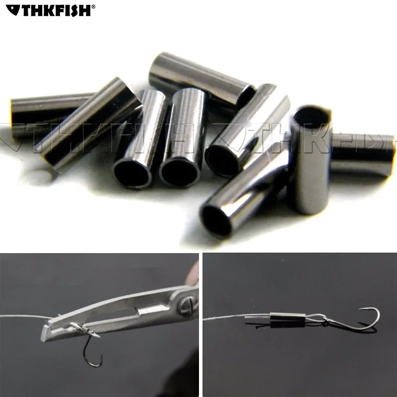 500 шт. рыболовная леска из нержавеющей стали алюминиевая ОБЖИМНАЯ муфта медная