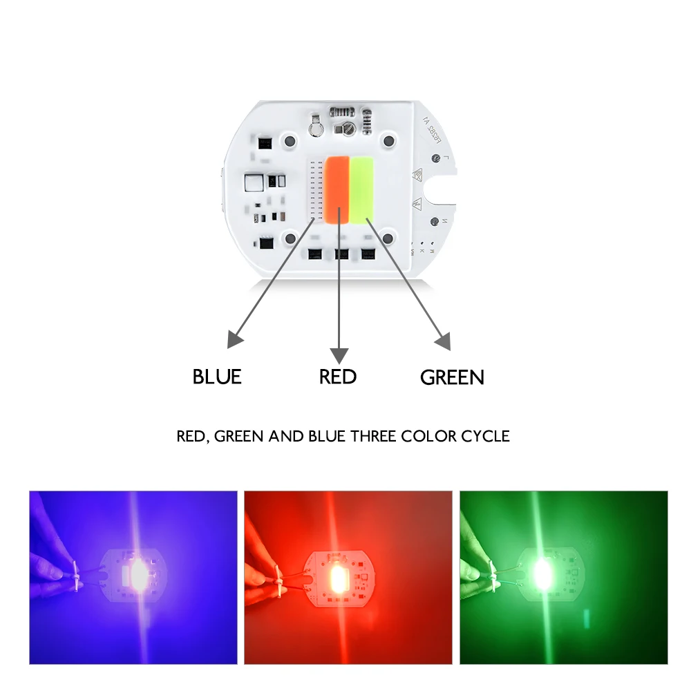 Светодиодный RGB чип-лампа 50 Вт COB умный IC автоматический режим диодный массив