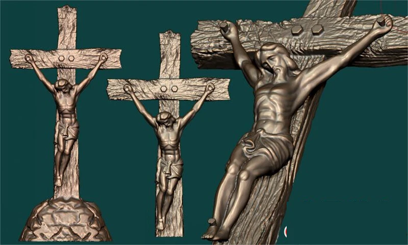 

3d model relief for cnc in STL file format Cross Jesus