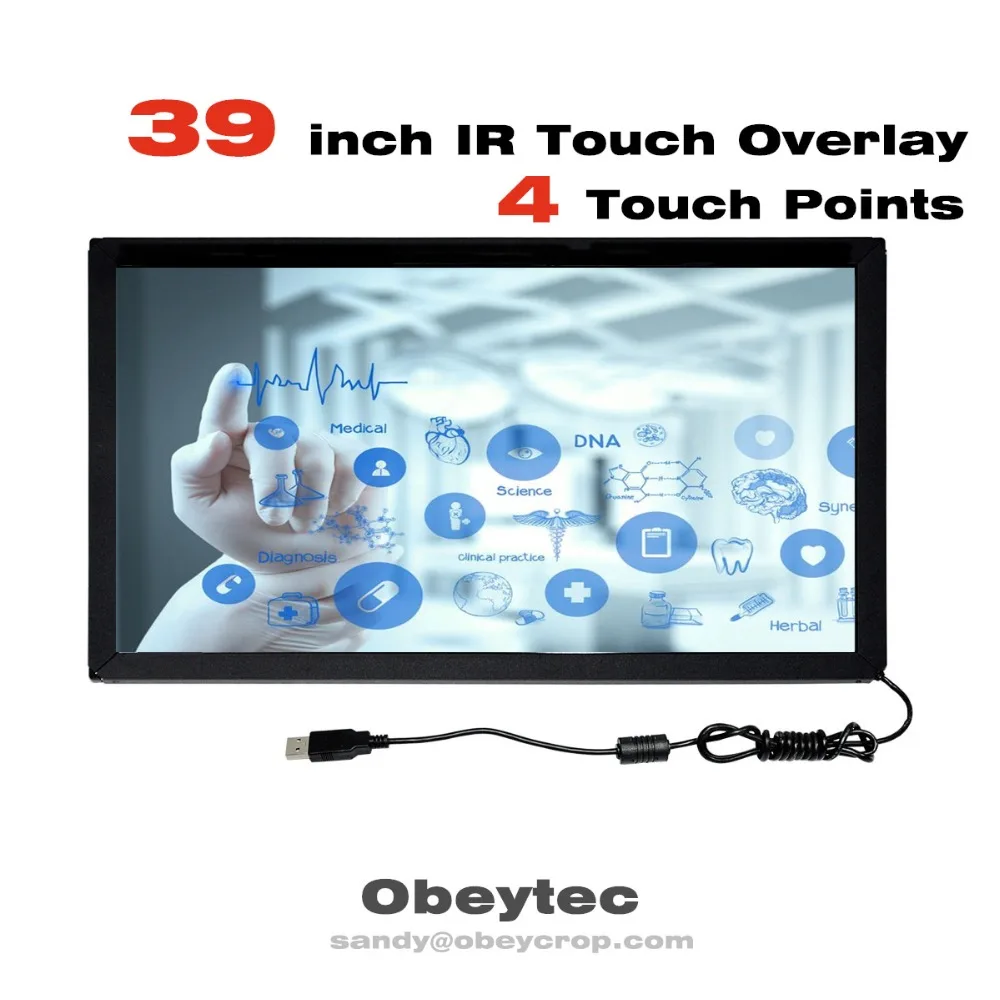 Obeytec 39 &quotБольшой ИК сенсорный экран 4 касания без драйвера стекла поддержка по
