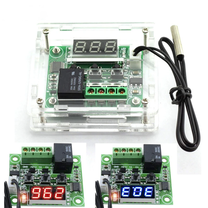 

12V Digital Thermostat ModuleTemp Display Temperature Controller Board With 20A Relay Dual LED Display And Red / Blue Light