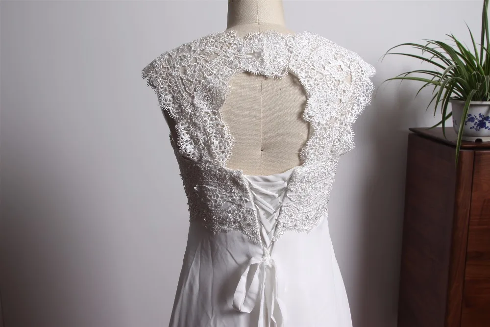 Простое Элегантное летнее пляжное свадебное платье недорогой халат для свадьбы