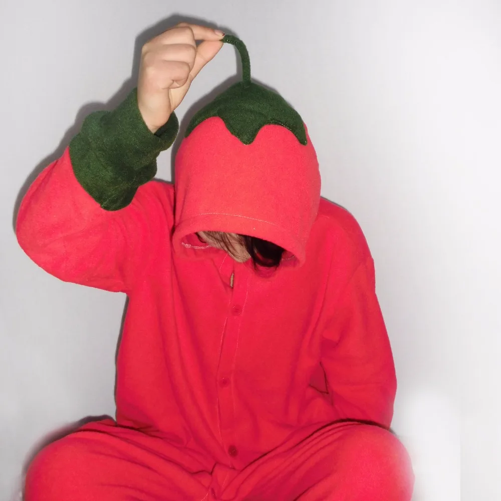Новый мультфильм аниме милые овощи перец Onesie Хэллоуин Косплэй чили взрослых