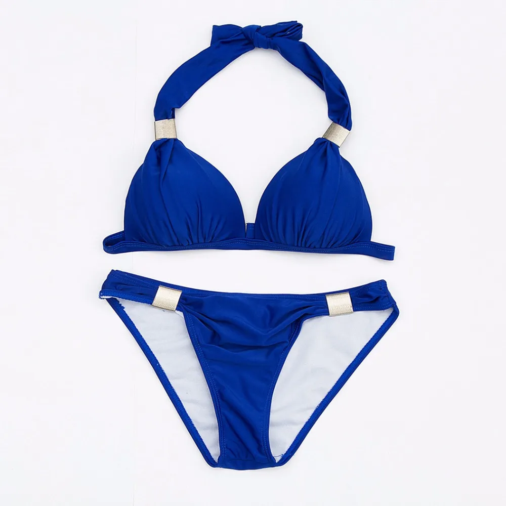 Sexy bikini set women clothing new fashion two piece Solid color hardtop Factory direct sale and wholesale |