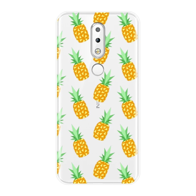 Back Cover For Nokia 2.1 3.1 5.1 6.1 7.1 Plus Cute Pineapple Heart Soft Silicone Case Phone | Мобильные телефоны и
