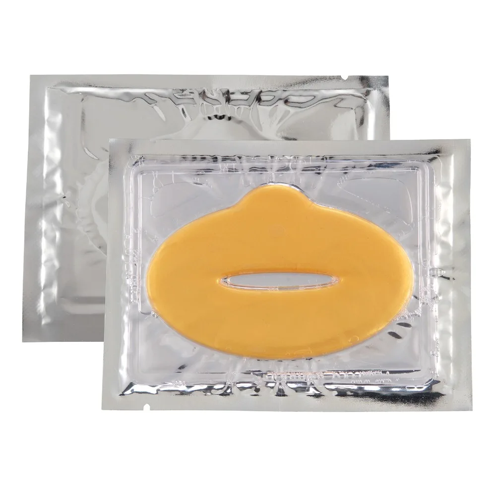 20 шт. новая кристальная Золотая пудра гелевая маска для губ листы маски патч|Губы|