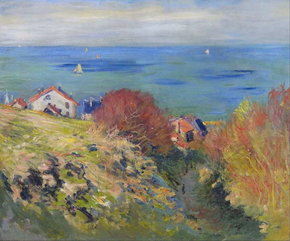 

High quality Oil painting Canvas Reproductions Pourville (1882) By Claude Monet Painting hand painted
