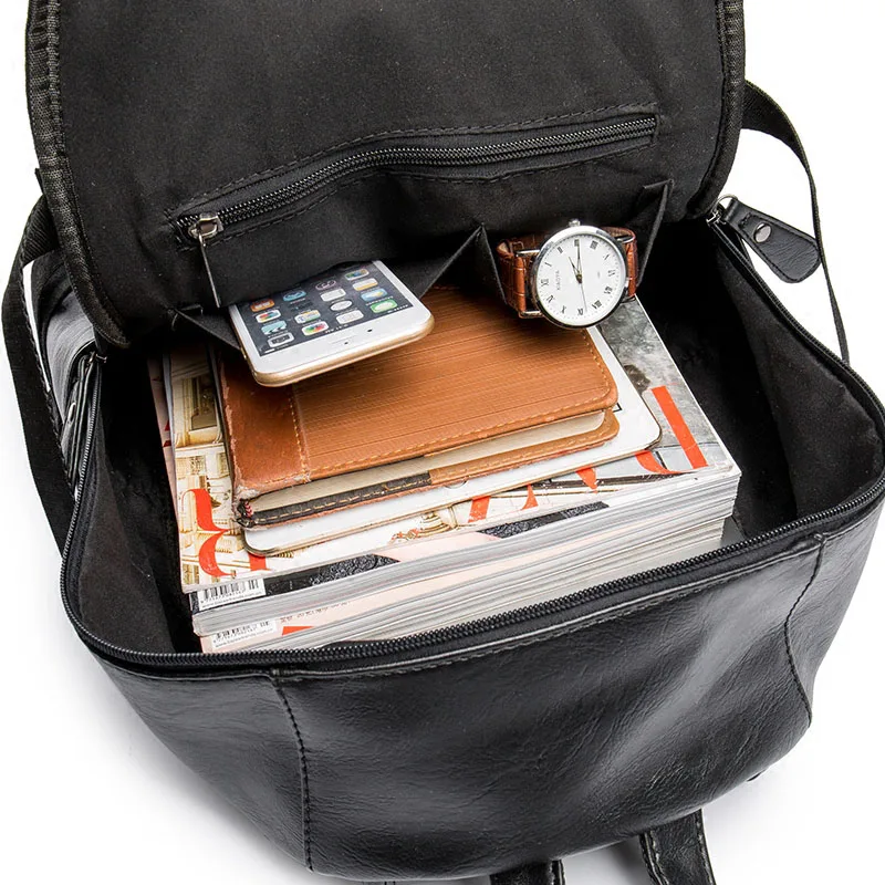 

Men Backpack 2019 New fashion men traveling backpacks PU Leather High capacity Business bag student Multi-functional backpack