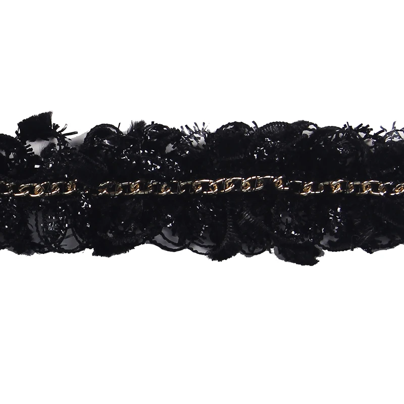 20yard Black Silver Chain Braided Lace Ribbon Trim Applique Embroidery Cord Fabric Trimming Sew on Diy Sewing T2150 | Дом и сад