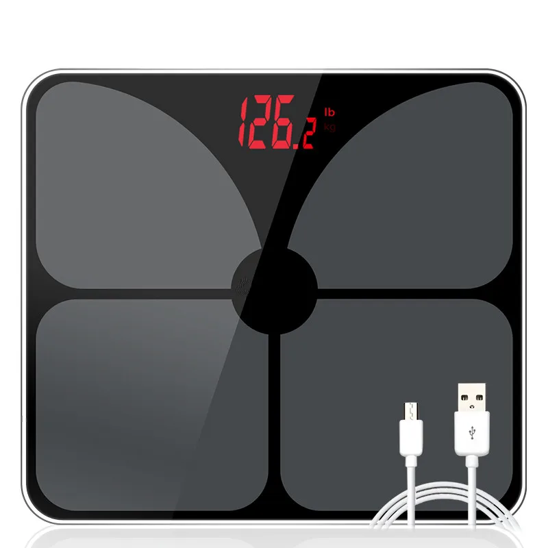 

USB Charging Scales LED Digital Display Weight Weighing Floor Electronic Smart Balance Body Household Bathrooms 180KG