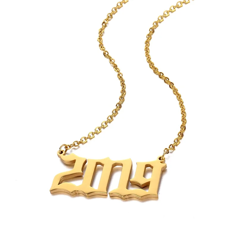 Персонализированные возраст рождения ожерелья для женщин мужчин нержавеющая