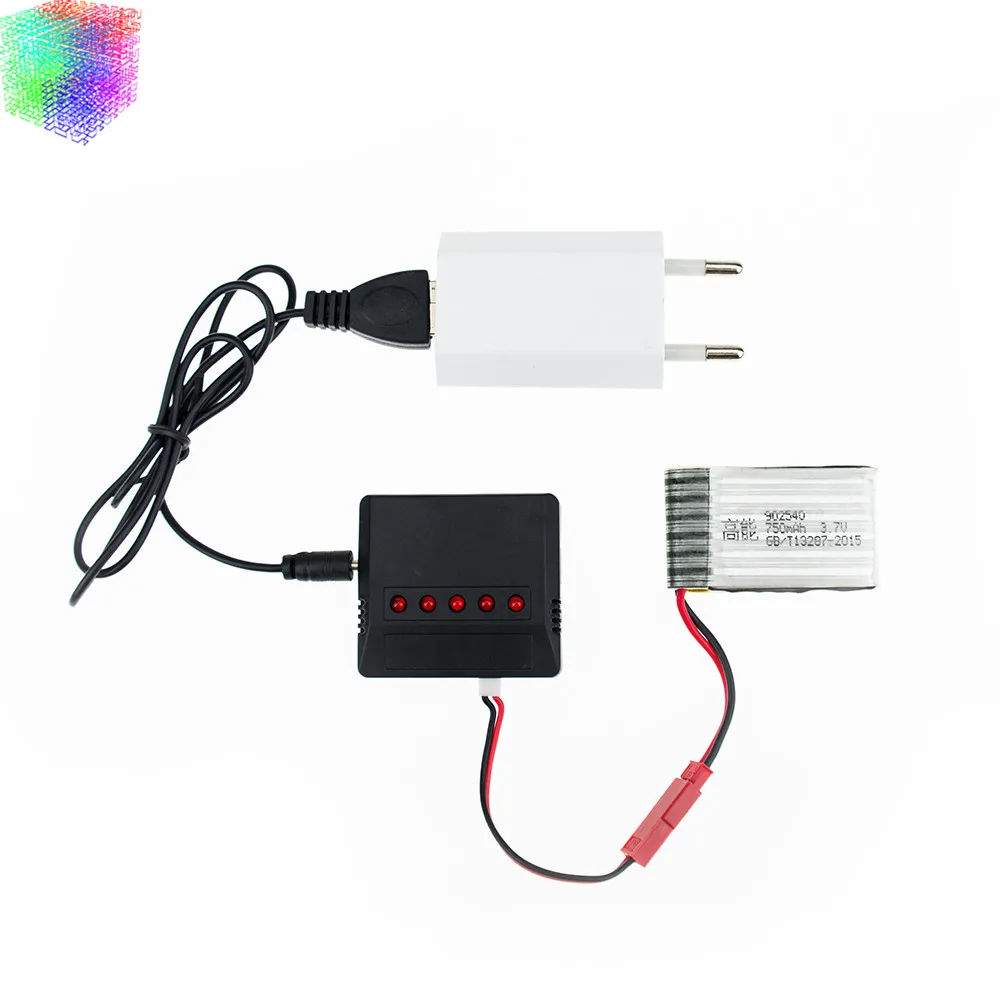 Аккумулятор Lipo 3 7 в 750 мАч 5 шт. с зарядным устройством и разъемом для MJX X400 x800 X300C |