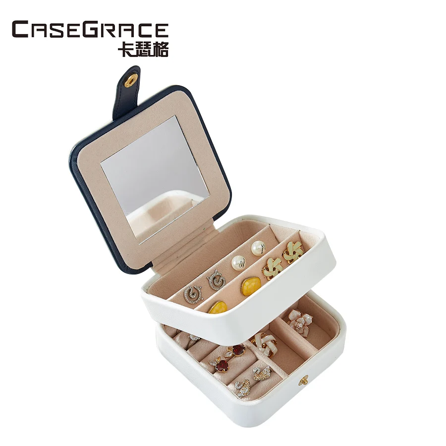 Коробки для хранения украшений Casegrace изысканного дизайна с кожаной отделкой и украшены короной, органайзеры для сережек, колец и браслетов, арт. 01144.