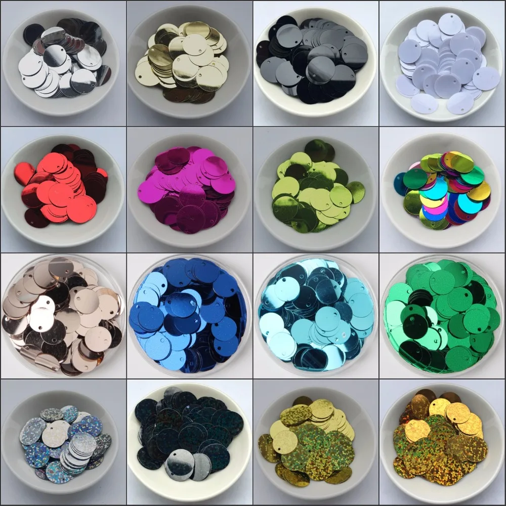 500g/pack Pvc Loose Sequins Flat Round with 1 Side Hole for Sewing Dancing Dress Accessories Wedding Craft Large | Дом и сад
