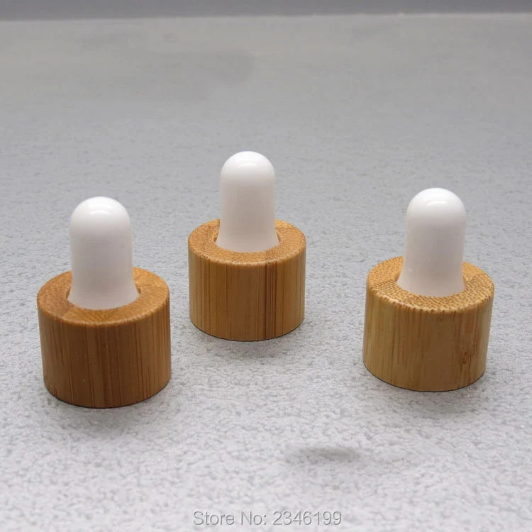40pcs/lot 18/410 High Class Environmental Bamboo Wooden Dropper Cap Black/White DIY Common Size Essential Oil | Красота и здоровье