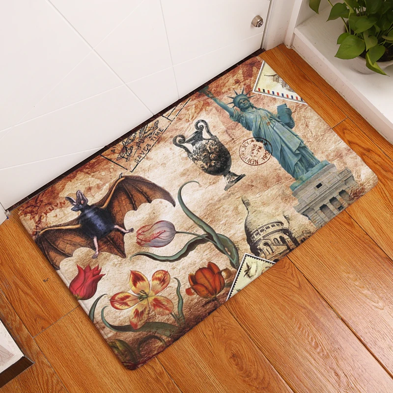 2017 новые ковры с принтом цветов и животных Нескользящие кухонные коврики для
