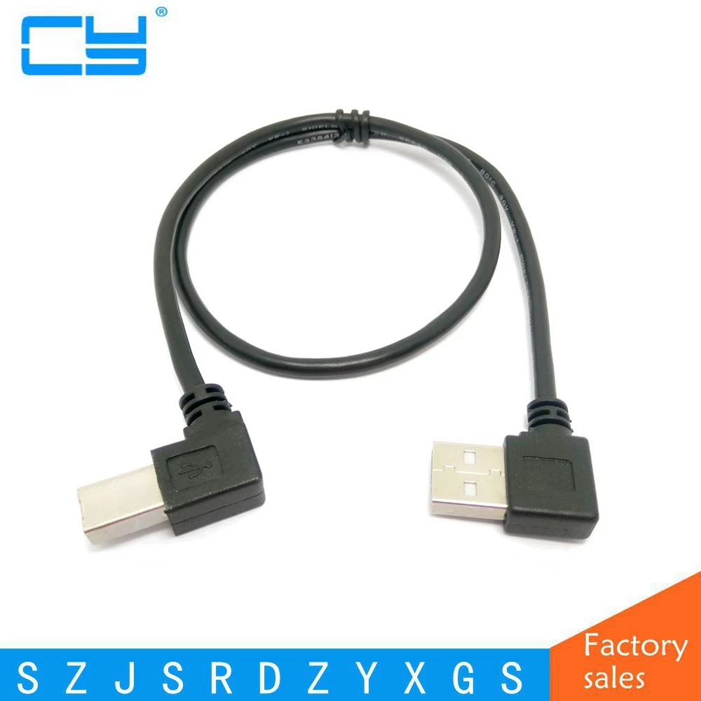 0 5 м правый угловой USB 2 A левый B Мужской 90 градусов принтер сканер компьютерный